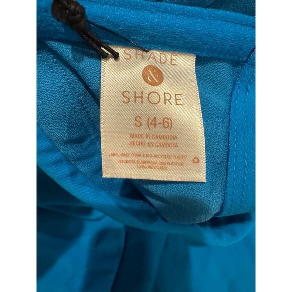 NWT Target Shade & Shore Small (4-6) Strapless Blue One Piece Swimsuit Cheeky - Picture 9 of 10